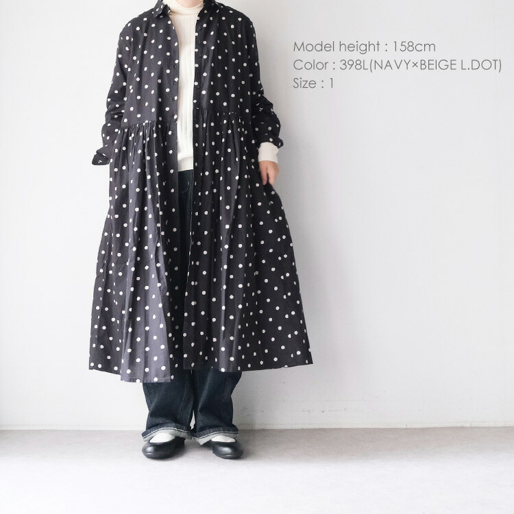 SOIL ソイル 40'S POPLIN DOT PRINT REGULAR COLLAR DRESS