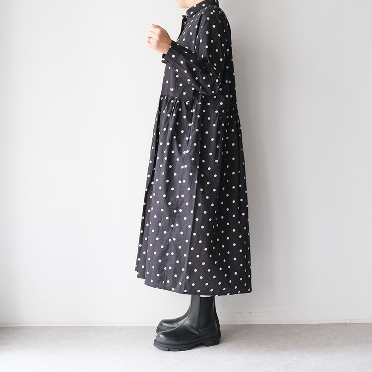 SOIL ソイル 40'S POPLIN DOT PRINT REGULAR COLLAR DRESS