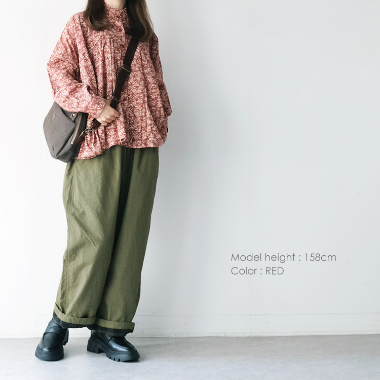 SOIL（ソイル） SOIL NSL25571 COTTON SLUB FLOWER PRINT FRILL COLLAR