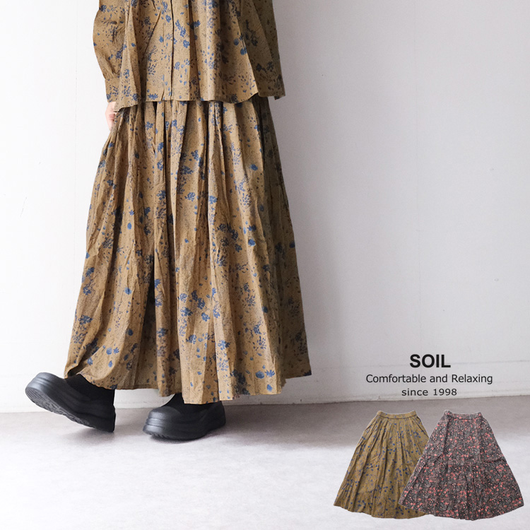 SOIL（ソイル） (20%OFF SALE) SOIL 60s CAMBRIC FLOWER PRINT
