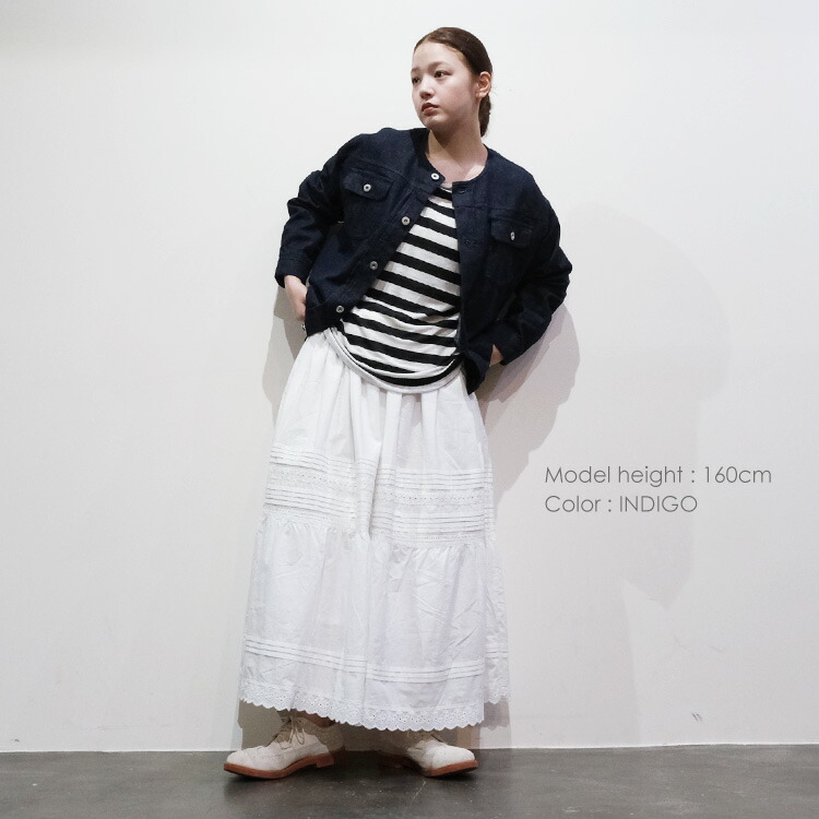 VENT BLANC 日本製 11oz デニム ノーカラー ジャケット vent blanc（ヴァンブラン） ※ヴァンブラン (2026SS 春夏) 8oz デニム