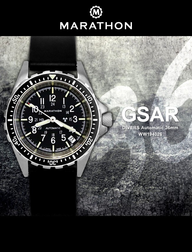 時計 腕時計 MARATHON GSAR 36mm Automatic Divers 300M マラソン 