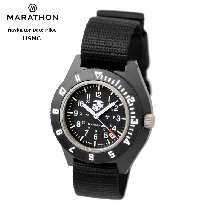 時計 腕時計 MARATHON Navigator Date USMCUSMarineCorpsPilot マラソン ナビゲーター デイト  アメリカ海兵隊パイロットWW194013USMC