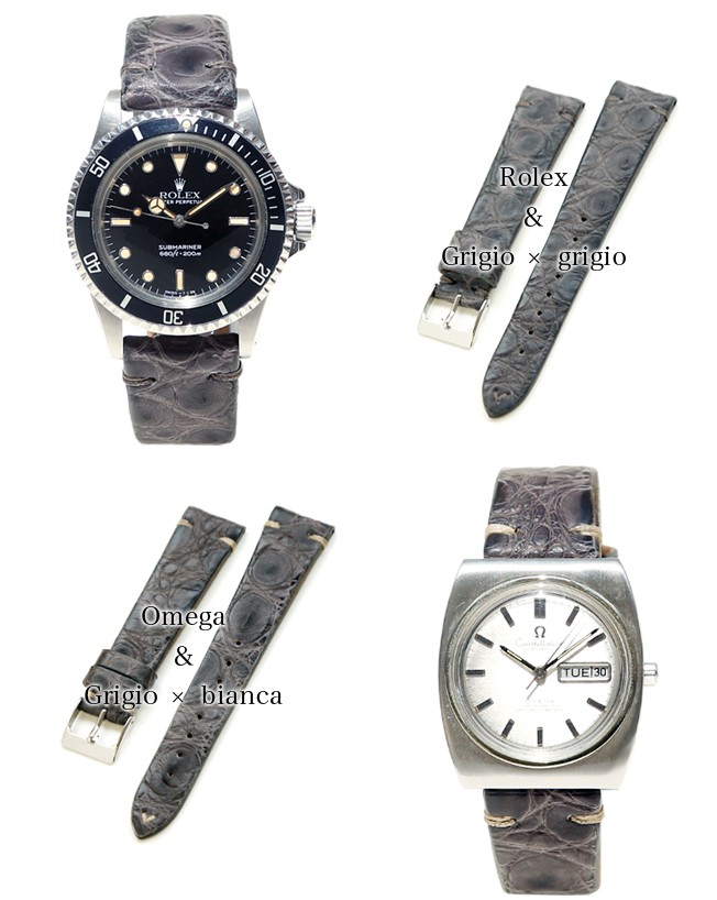 時計ベルト バンド HDT DESIGN G.P.F. Vintage Alligator
