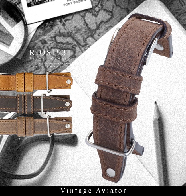 時計ベルト バンド 腕時計バンド RIOS1931 Vintage Aviator 