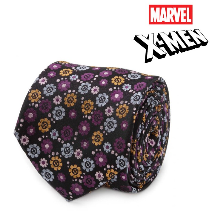 ネクタイ メンズ 紳士 シルク X-Men Floral Charcoal Men's Tie