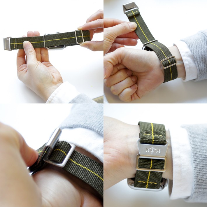 Apple Watch Watch専用 MN STRAP for DLC ブラックバックル MARINE 