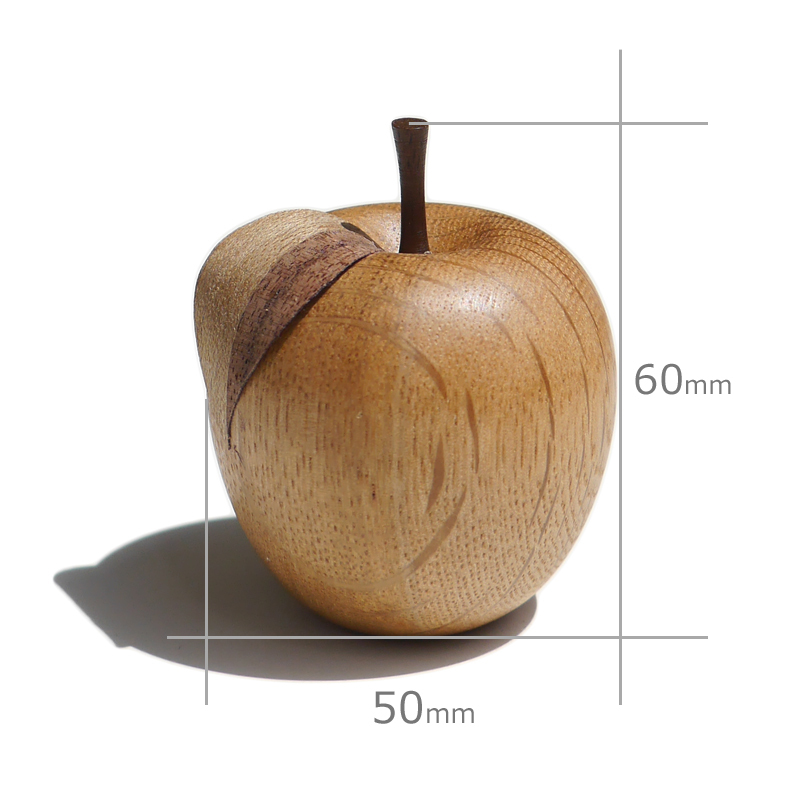 りんご ペーパーウェイト 手のひらサイズ オブジェ 木製 