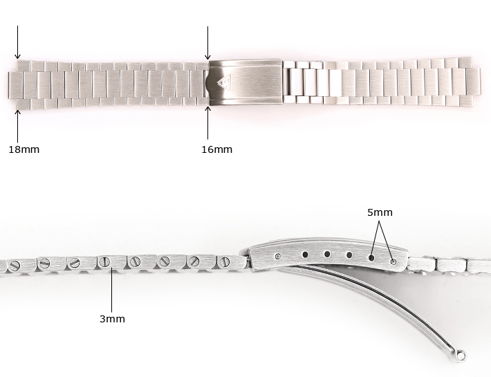 時計 ベルト バンド 腕時計バンド オメガ スピードマスター用 メタルブレスレット Forstner Flat Link フォースナー ステンレス  フラットリンク 19mm20mm