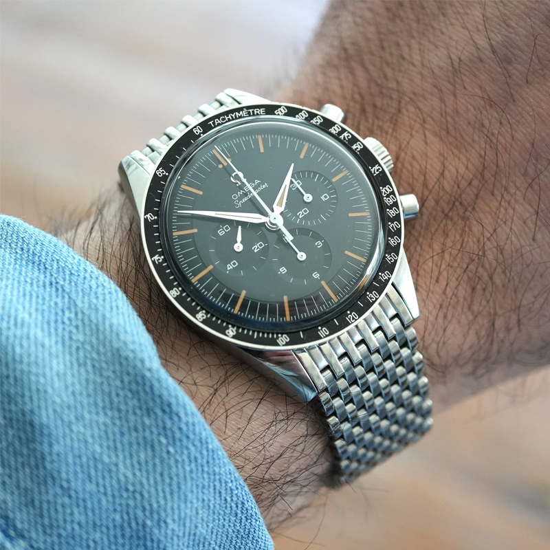 時計ベルト バンド Forstner 【11連】Beads of Rice OMEGA Speedmaster