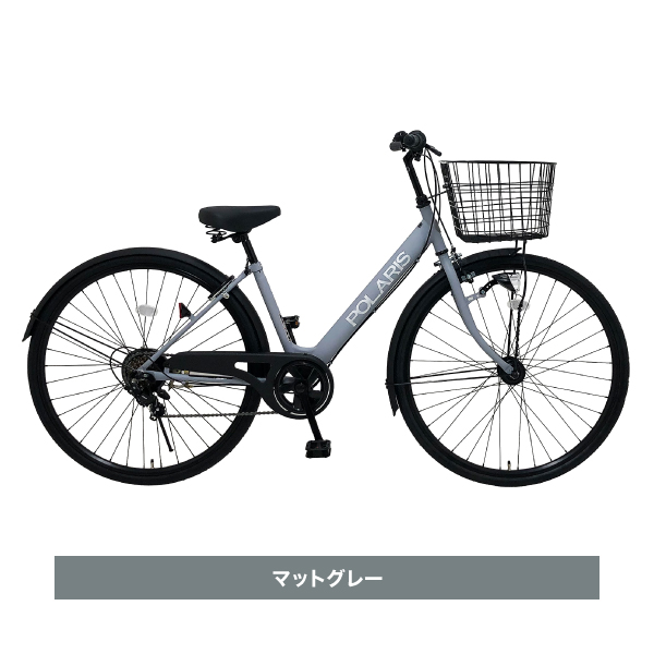 36%OFF】27インチ シティサイクル POLARIS 6段変速 LEDオートライト