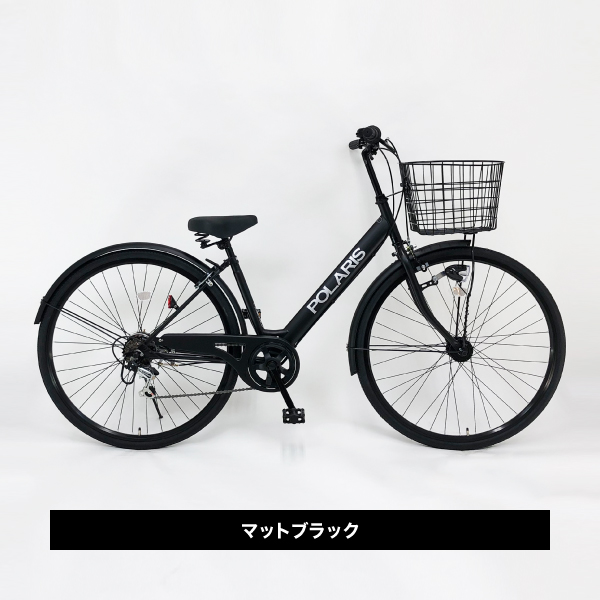 自転車 27インチ シティーサイクル 外装6段/LEDライト/レッド - クロス 