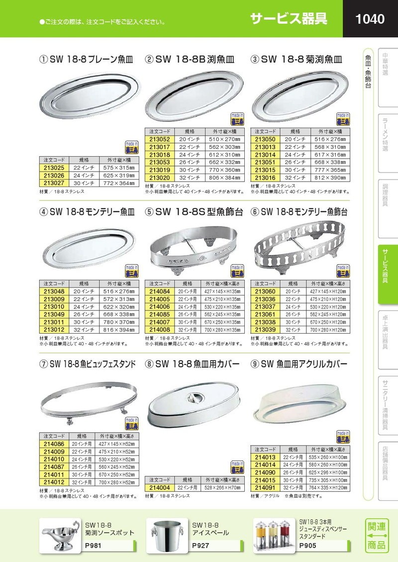 SW18-8 S型小判飾台 32インチ用 【飾り台 チェーフィングディッシュ