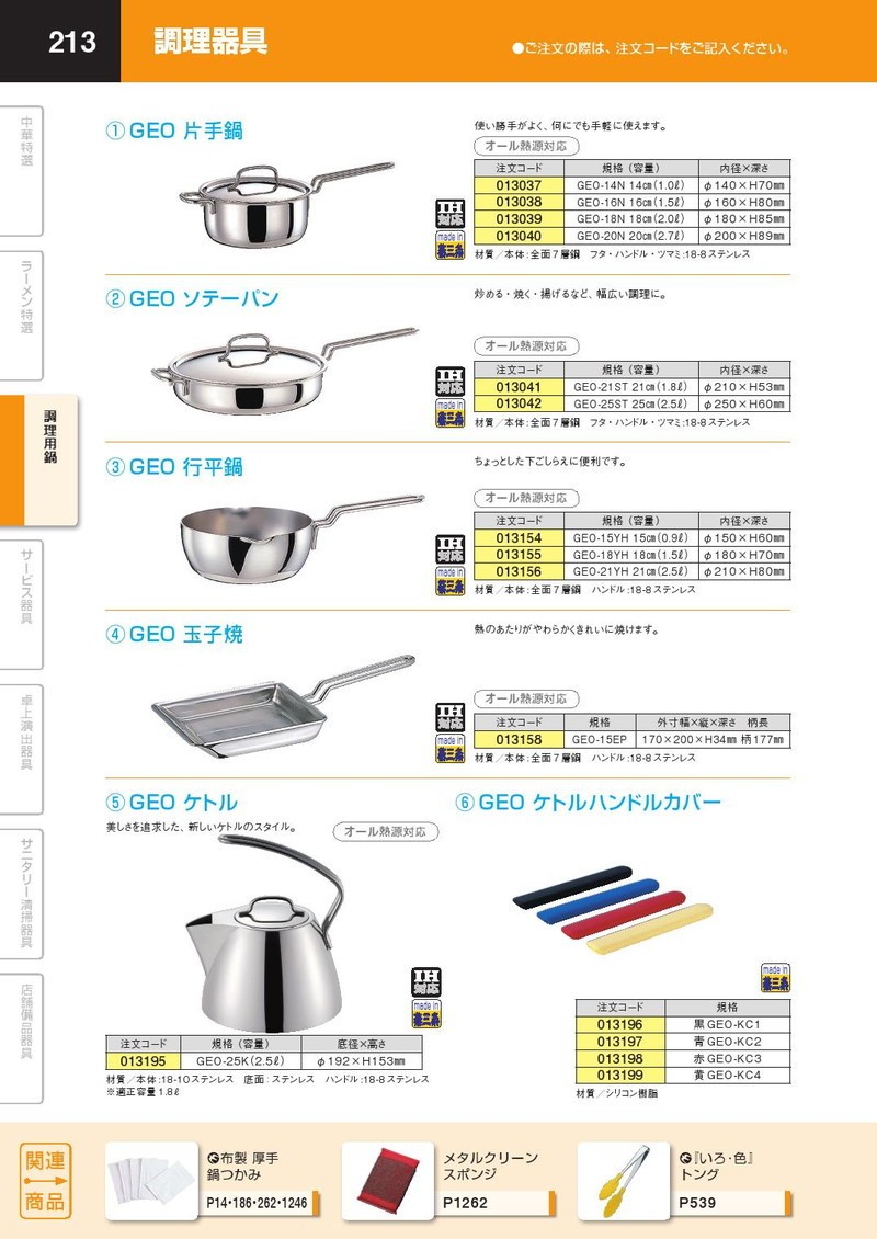 GEO ジオ・プロダクト 片手鍋 14cm (1.0L) GEO-14N（IH対応）（15年