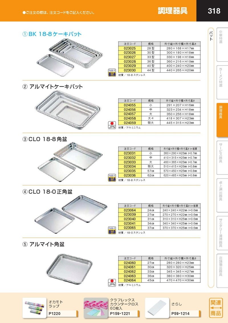 CLO 18-0ステンレス 正角盆 31cm（takumi） : 業務用プロ道具 厨房の匠