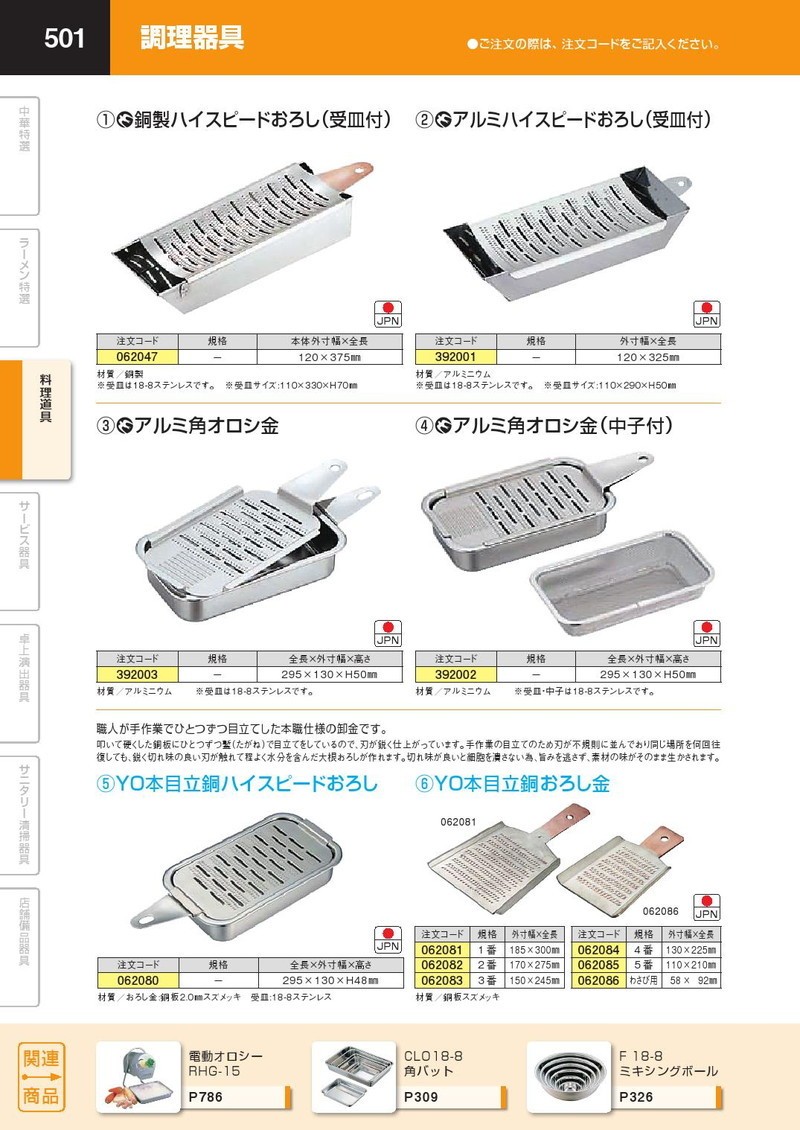 YO 本目立 銅おろし金 2番（takumi） : 業務用プロ道具 厨房の匠