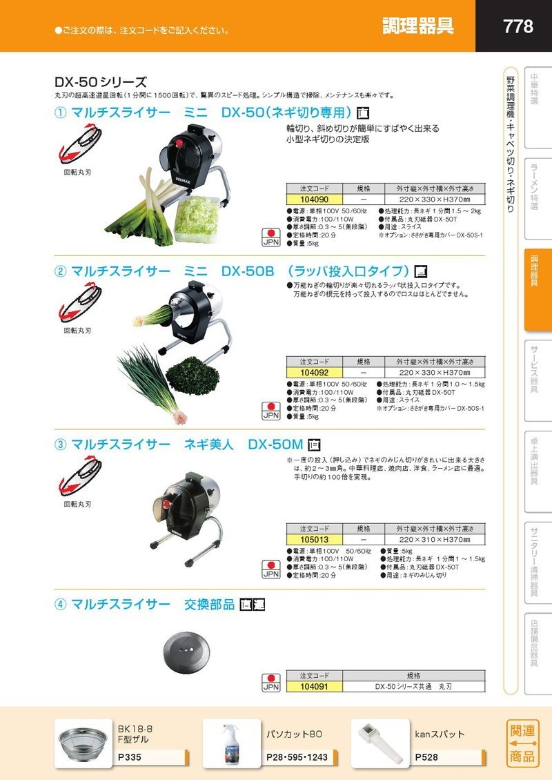 マルチスライサー ネギ美人 DX-50M（takumi） : 業務用プロ道具