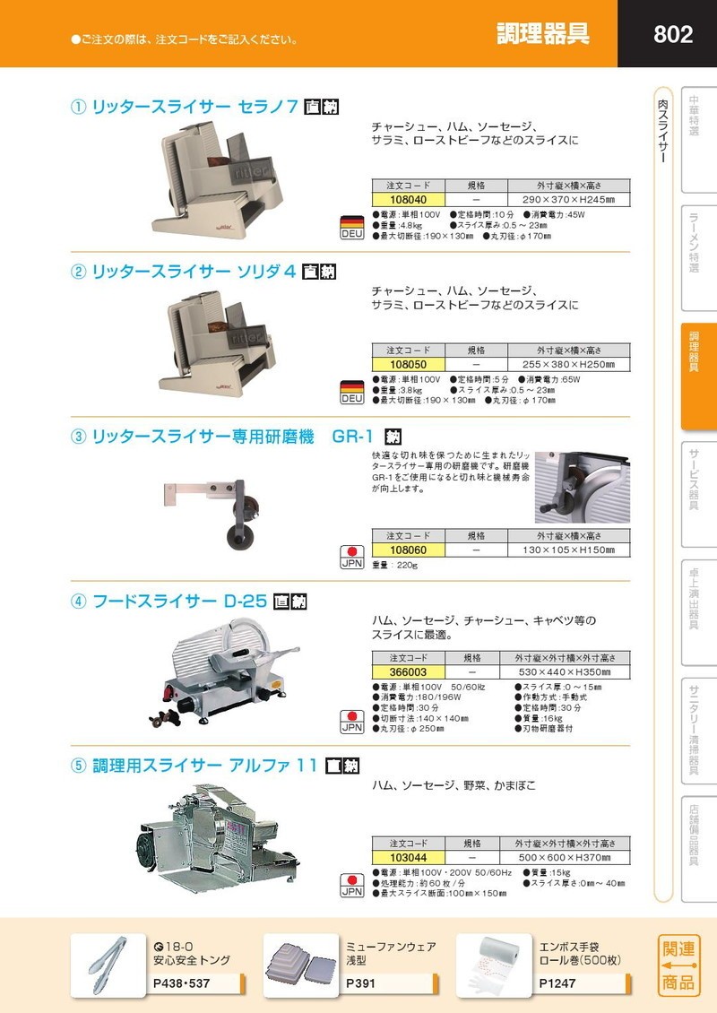 リッタースライサー ソリダ4（takumi） :k-108050:業務用プロ道具 厨房