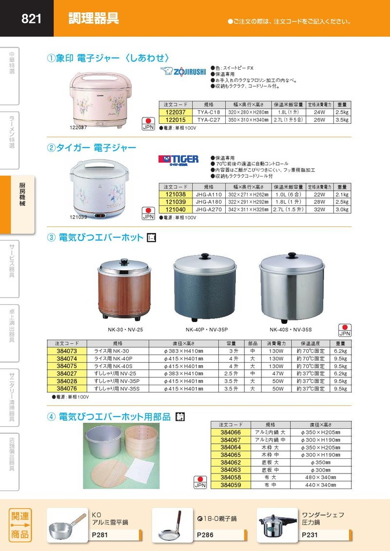 熱研 電気びつ エバーホット すししゃり用 NV-35P（3.5升） 保温専用