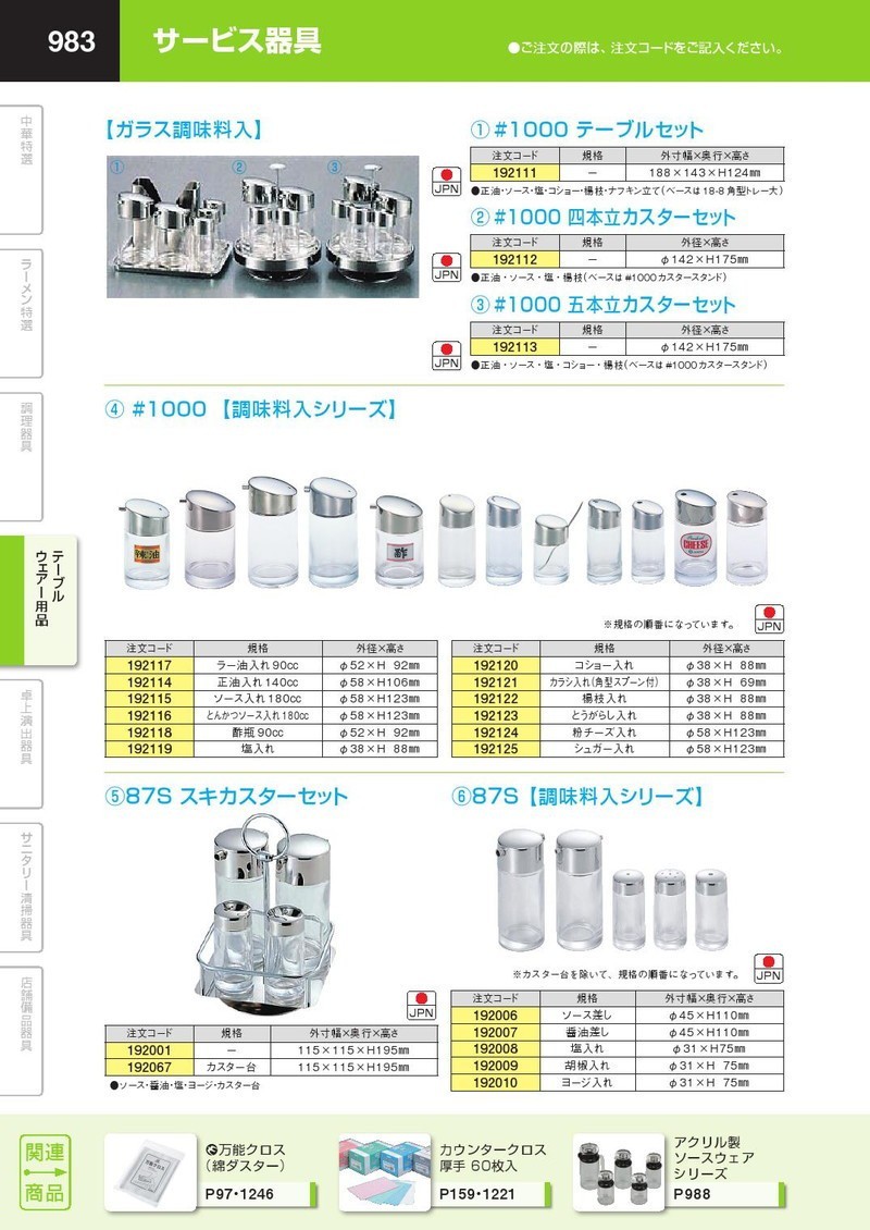 1000 四本立 カスターセット（takumi） : 業務用プロ道具 厨房の匠