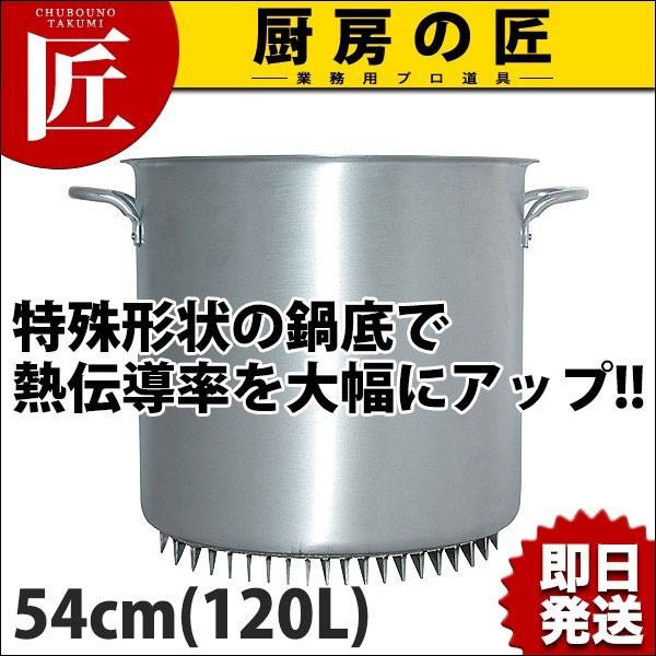 エコライン 寸胴鍋 蓋無し 54cm 120L (N) 業務用 寸胴 アルミ アルミ鍋