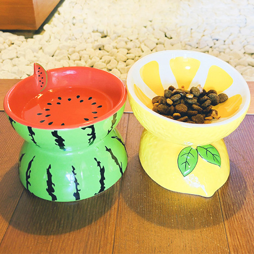 陶器製脚付フードボウル フルーツ 犬用 食器 フードボウル ペット