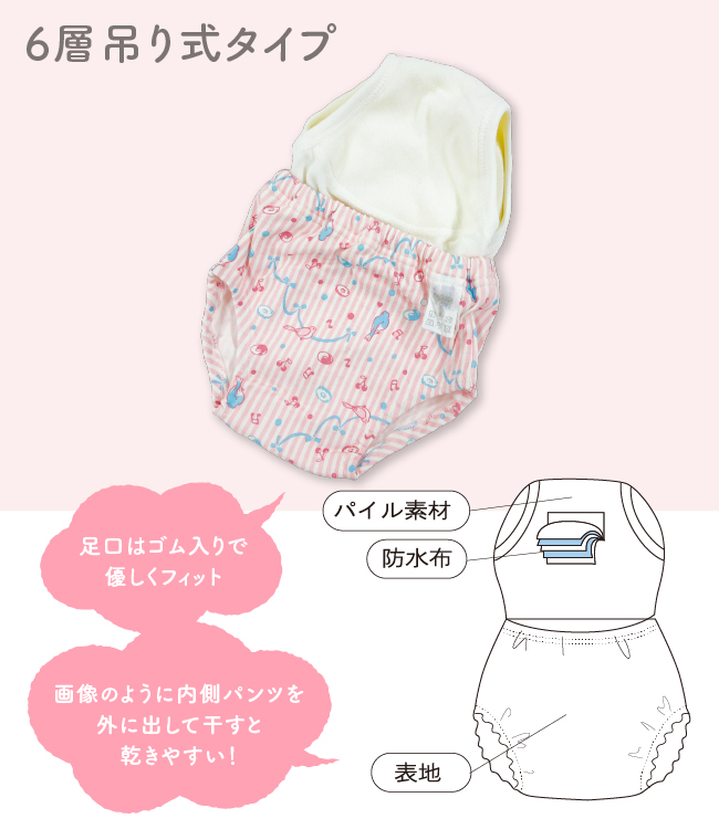 トレーニングパンツ トレパン 女の子 6層 吊り式 4枚組 トイレトレーニング トイトレ 80cm 90cm 95cm 100cm ベビー服 赤ちゃん 子供用 |  | 06