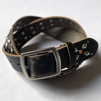 《新春セール50％OFF》ベルト メンズ 本革 牛革 カジュアル 天然皮革 HTC風 パンク ロック Diamond STUDS BELT ダイアモンドスタッズ＆ラインストーンベルト | ブランド登録なし | 01