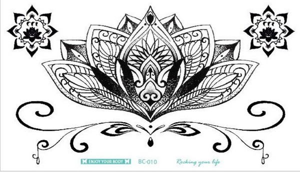 タトゥーシール A 鎖骨 胸 腰 背中 薔薇 スカル ハート リボン 蓮 リアル ワンポイント ボディシール TATOO 入れ墨 刺青 防水 タトゥー ボディアート オマケ付 |  | 10