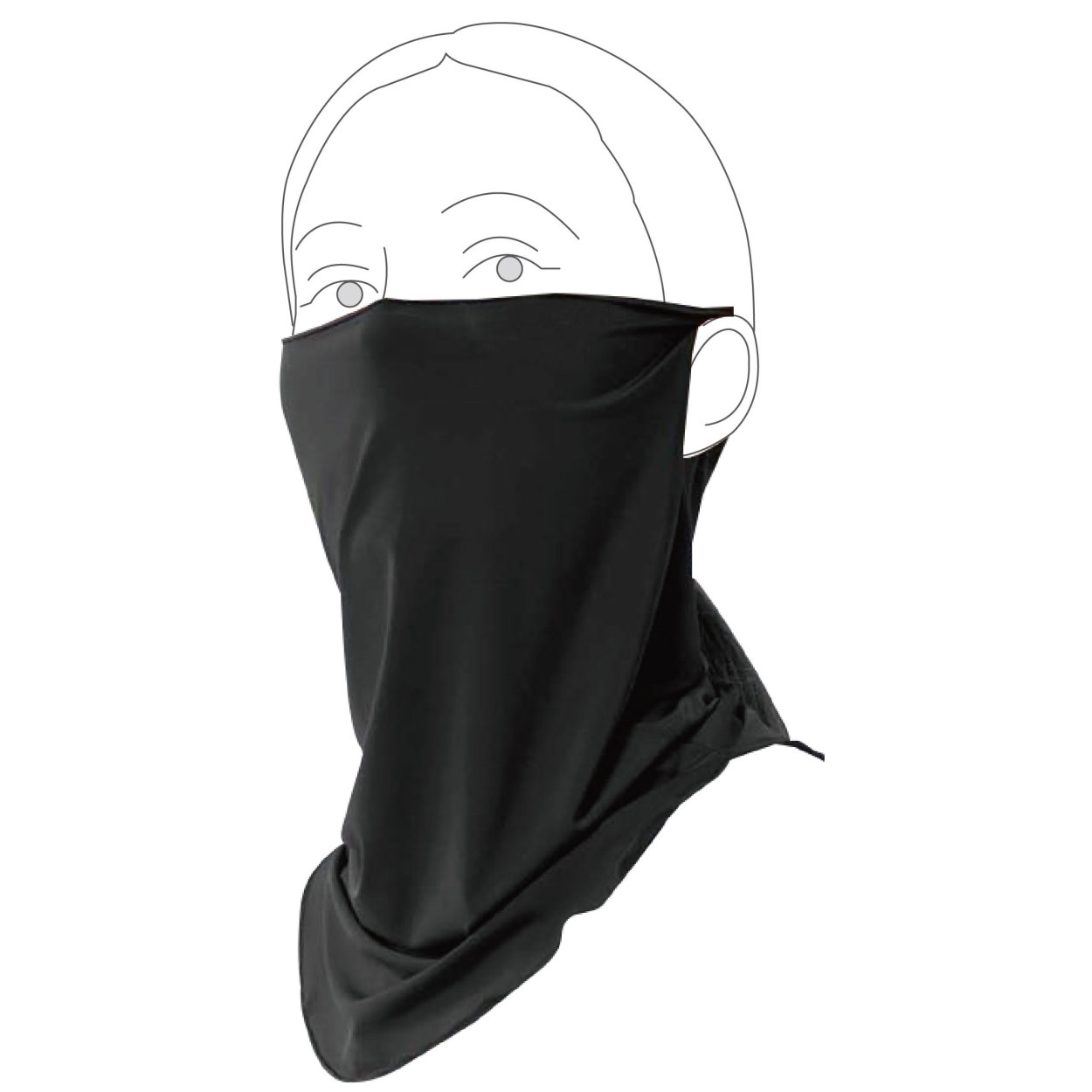 UVカット冷感ひんやりフェイスカバー 耳かけタイプ UVカット UPF50+ 日焼け防止　水に濡らしてひんやり　伸縮・通気性 男女兼用【送料無料】 |  | 01