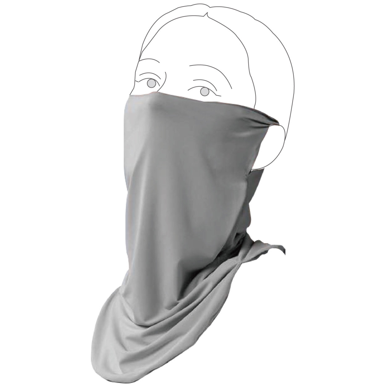 UVカット冷感ひんやりフェイスカバー 耳かけタイプ UVカット UPF50+ 日焼け防止　水に濡らしてひんやり　伸縮・通気性 男女兼用【送料無料】 |  | 02