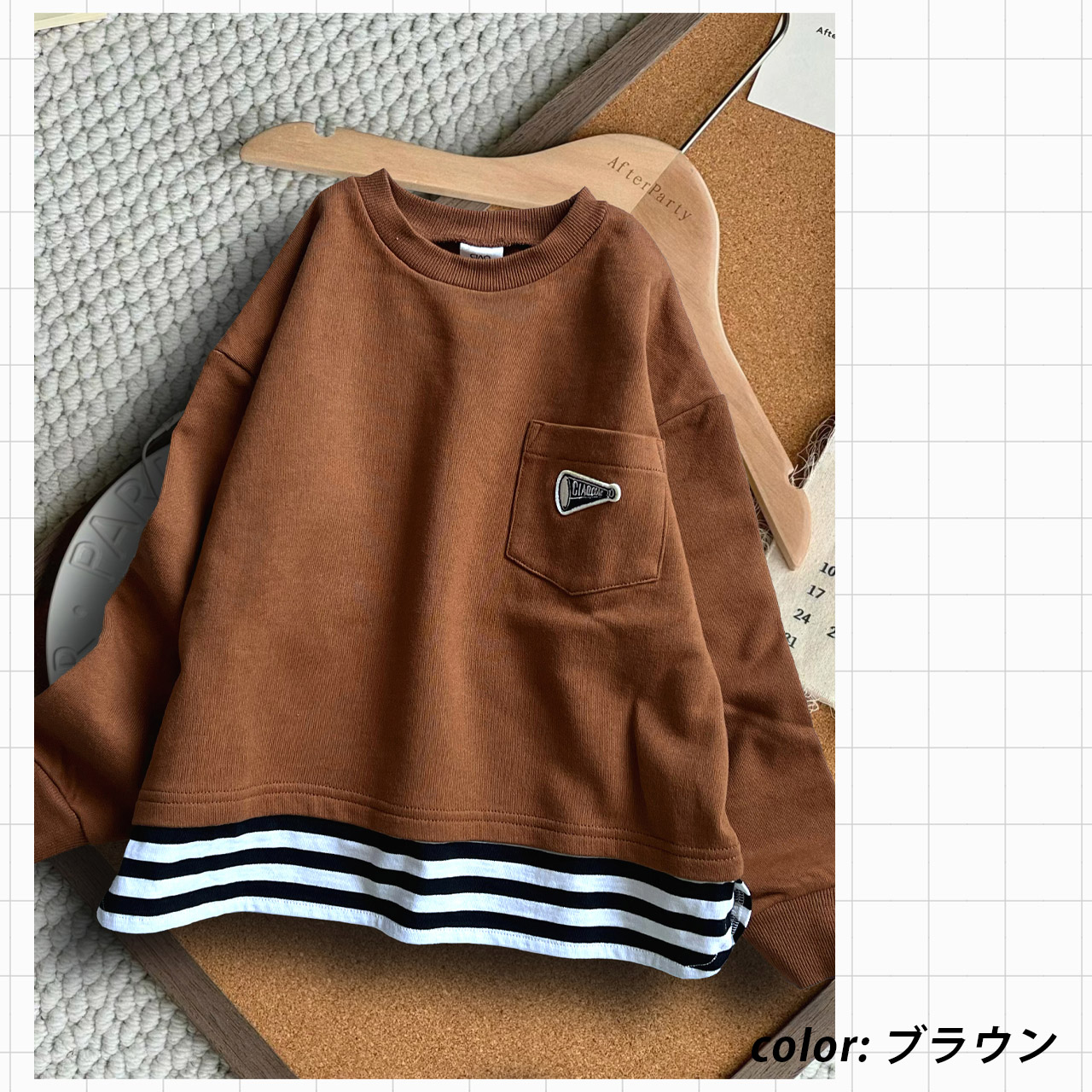 RiCO SUCRE 子供服 メッシュブロッキングロングTシャツ 女の子