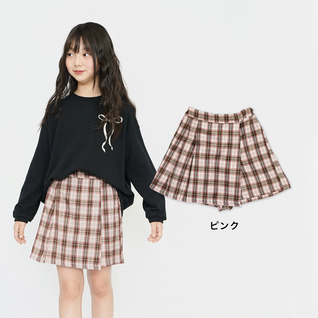 スコート スカート キュロット ガールズパンツ チェック 子供服 女の子