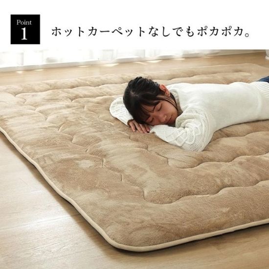 洗える 極ふか 撥水 フランネル ラグマット 190×260cm 3畳 ラグ ホット