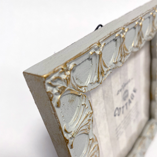 アンティーク フォトフレーム レクト リリー グレー はがきサイズ