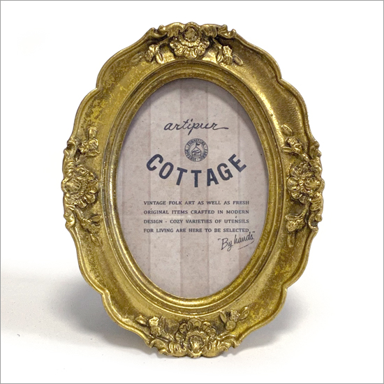 メール便送料無料】 アンティーク フォトフレーム オーバル ゴールド