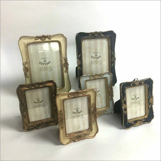 メール便送料無料】 アンティーク フォトフレーム スクエア ゴールド