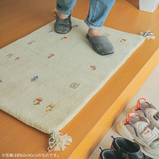手織り ギャッベ 玄関マット 70×120cm GABBEH ギャベ ラグ ラグマット