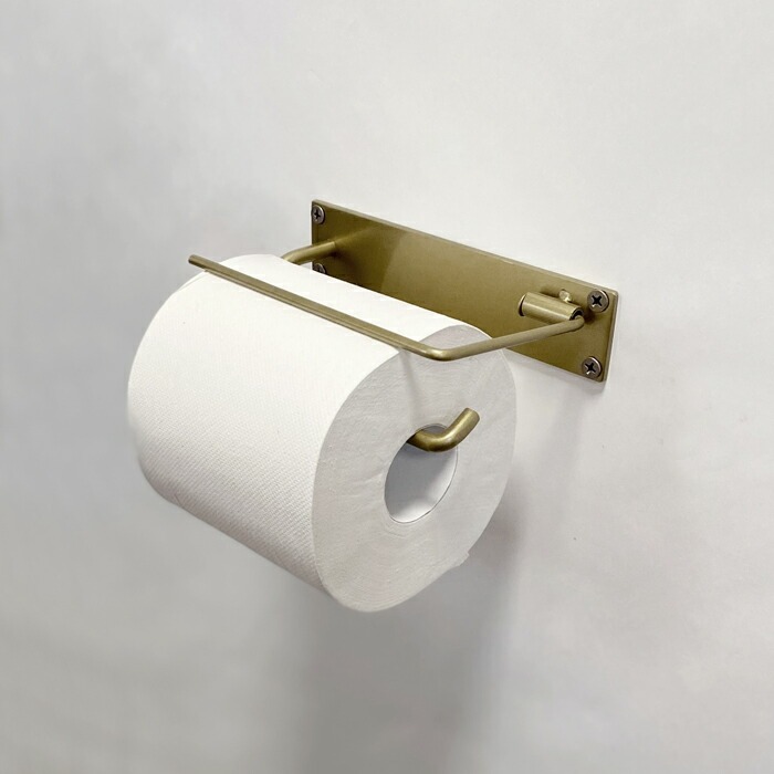 アイアン トイレットペーパーホルダー シングル アンティーク ゴールド