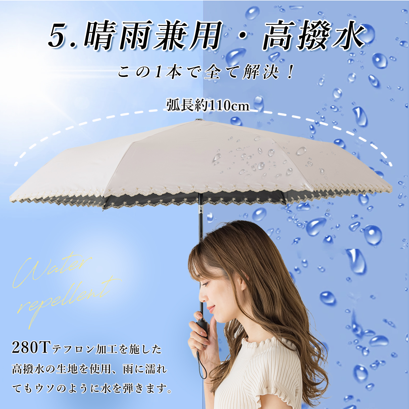 日傘 梅雨対策 軽量 自動開閉 遮光 晴雨兼用 UVカット 折りたたみ傘 小さめ 折り畳み 防災雨具 丈夫 耐風傘 ワンタッチ レディース メンズ 子供 おしゃれ 軽い | CICIBELLA | 10