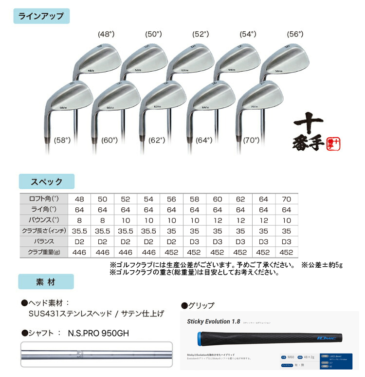 レフティー 無刻印 ウェッジ N.S.PRO950GH スチールシャフト IOMIC