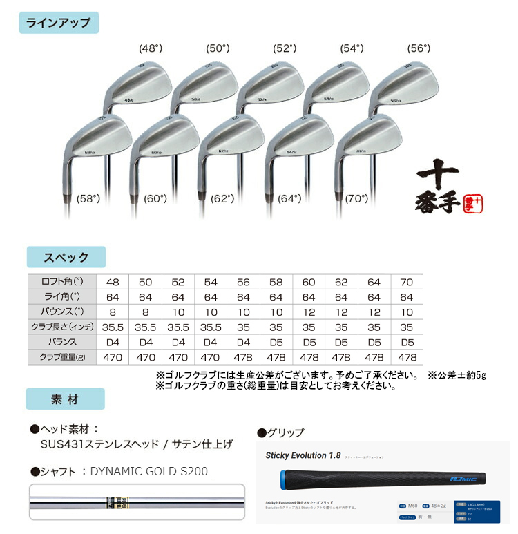 レフティー 無刻印 ウェッジ ダイナミックゴールド S200 スチール