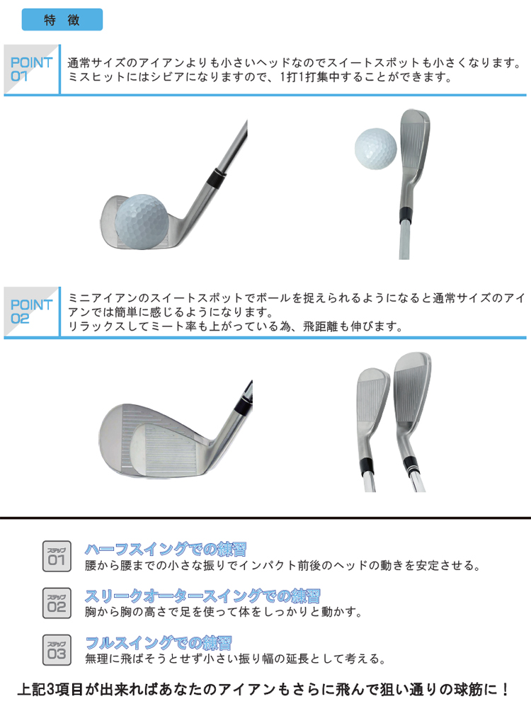 シェルブル mini アイアン ゴルフ 練習器 スイング練習 ミニ ヘッド