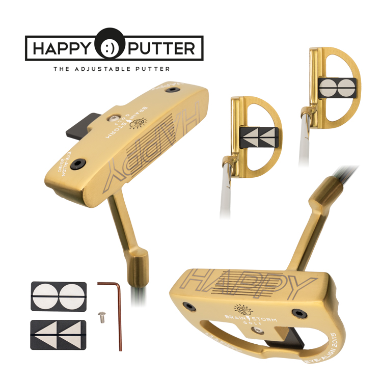 新品 HAPPY PUTTER ゴールド ピン型 34インチ ブレインストームゴルフ ハッピーパター HAPPY Patter Eye Golden