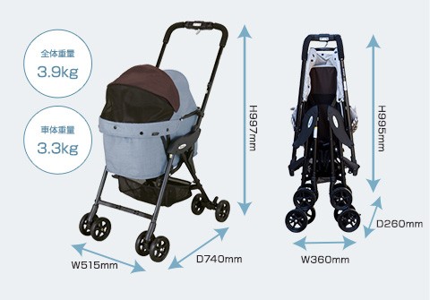 Combi 犬用バギー コムペット ミリミリ ライト レイクブルー compet