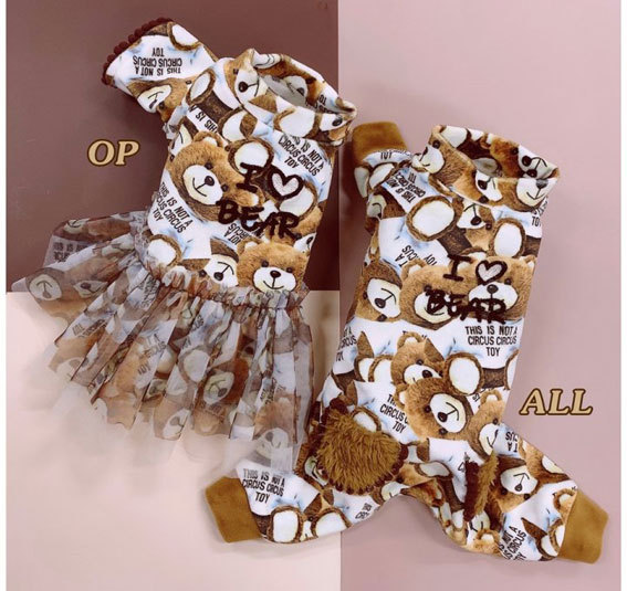 犬の服 秋 冬 Toy Bear room wear ワンピース circus サーカスサーカス