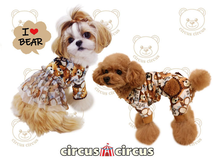 犬の服 秋 冬 Toy Bear room wear ワンピース circus サーカスサーカス