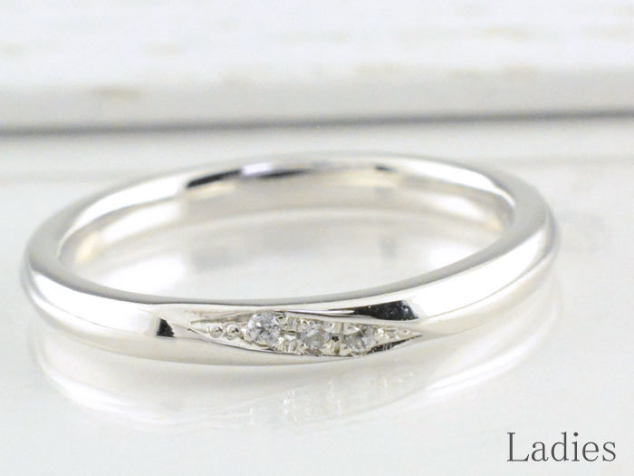 結婚指輪 18金 ペアリング シンプル ダイヤモンドリング 指輪 リング 