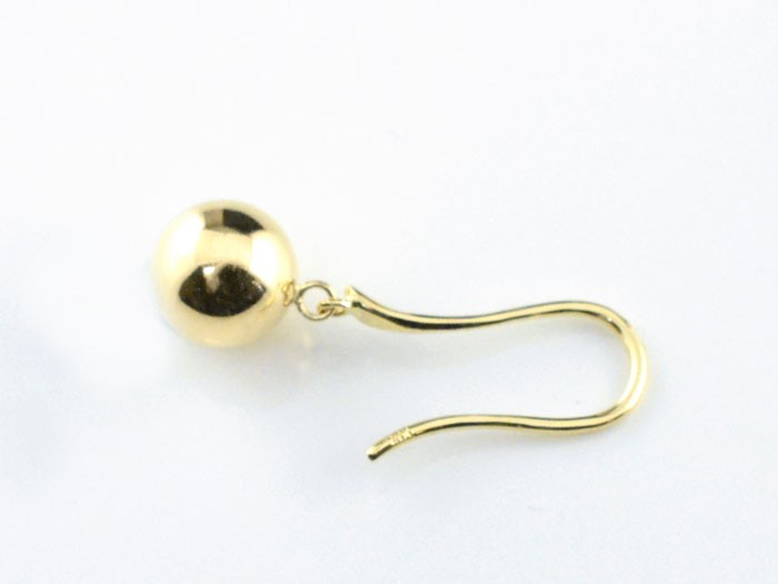 18金 丸玉ピアス 揺れる レディース イエローゴールドk18 k18