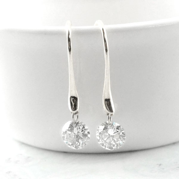 18金 ピアス レディース ダイヤモンド ホワイト ゴールド 18k フック